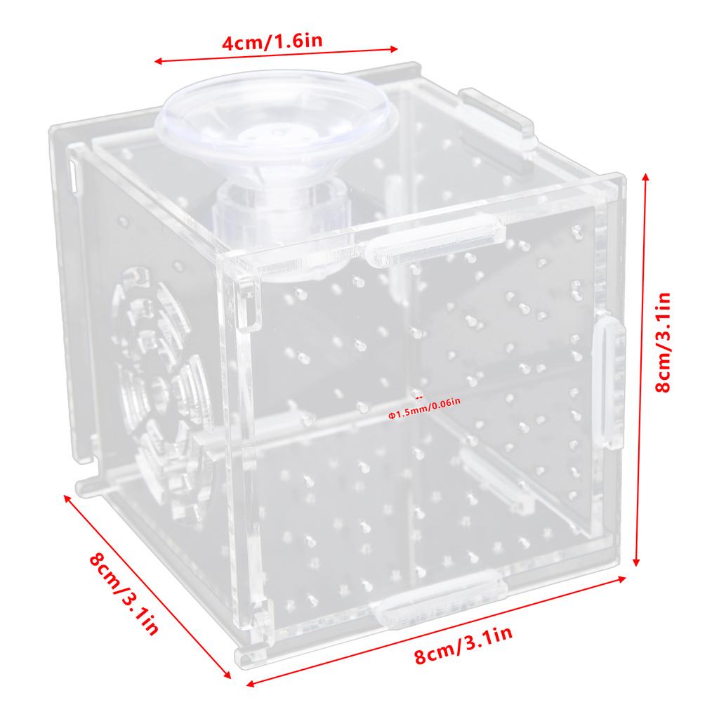 Fish Isolation Box Acrylic Fish Breeding Box Aquarium Hatchery for Baby Fishes Shrimp