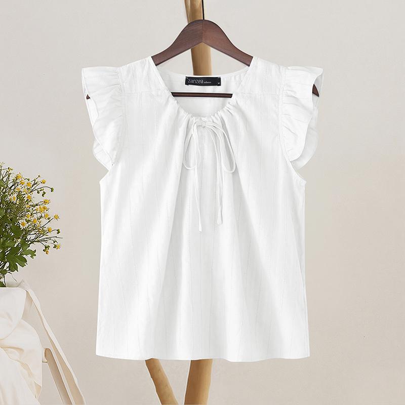 ZANZEA Women Casual Round Neck Summer Sleeveless Tank Tops