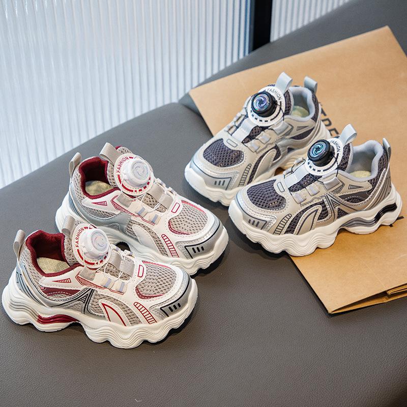 2025 new school children's shoes mesh girls spring sports shoes soft sole boys dad breathable running