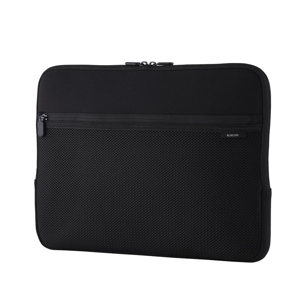 ELECOM Neoprene Laptop Case with Zipper Pocket for 15.6-inch PCs, Black, BM-IBPTNP15BK