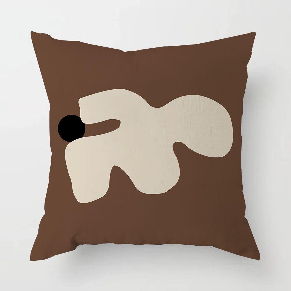 

Nordic Brown Modern Abstract Pillow Cover Living Room Sofa Bedroom Pillow Dormitory Office Balcony Cushion Ornament X 45 * 45cm (excluding pillow core)