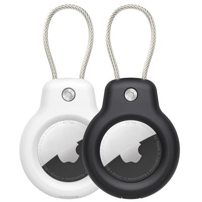 GLILAVOX de AirTag Case Conjunto de 2 Airtag Case Airtag Chaveiro Fio Anel Alça Airtag Case Airtag Protective Case Lock À Prova de Choque Bagagem Chaves Penduradas