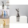 Moderne minimalistische galvanisierte Harz-Hasenstatue für Heimdekoration