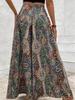 2025 Bohemian Wide-Leg Pants: Retro Colorful Print, Casual High-Waisted Loose Fit