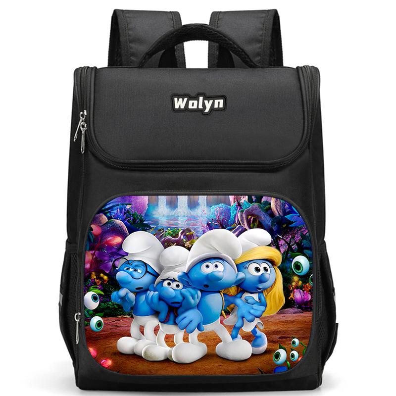 Smurf Anime Backpack Student Schoolbag Computer Bag