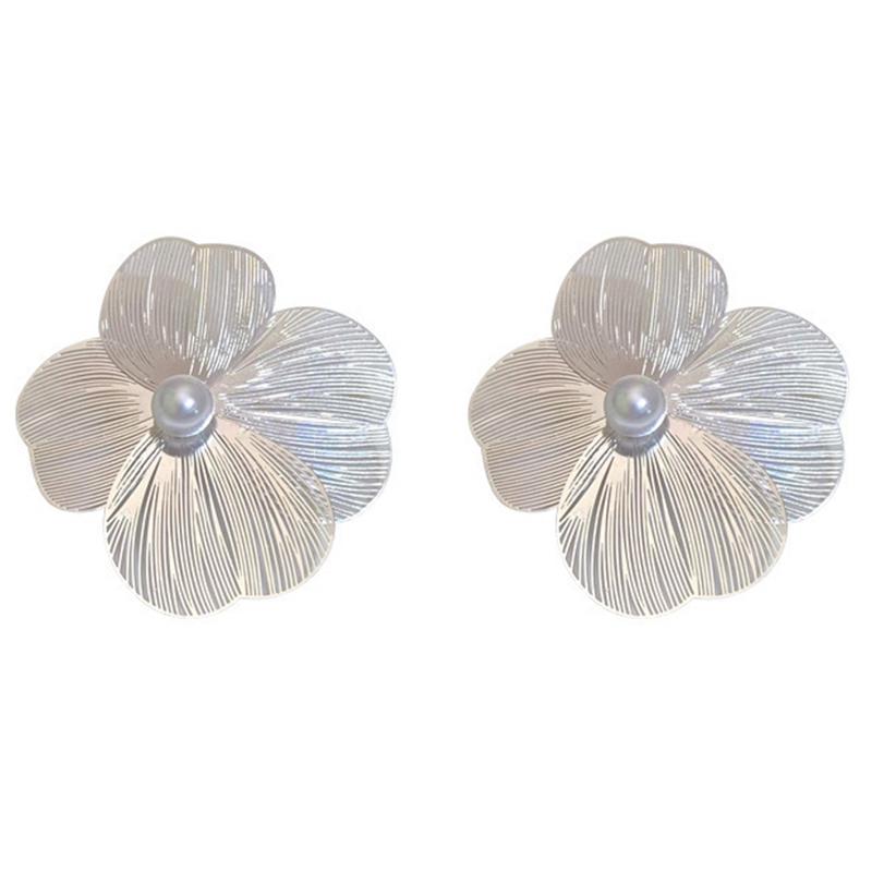 

Large Flower Pearl Earrings For Women Luxury Design Stud Earrings For Women Korean Fashion Jewelry Accessories Christmas Gift 1Pair