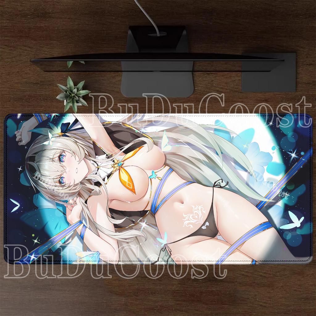 Anime Sexy Girl Firefly Honkai Star Rail HSR Mouse Pad Kawaii HD Printing Desk Mat Pc Cabinet Gaming Keyboard Xxl Large Mousepad