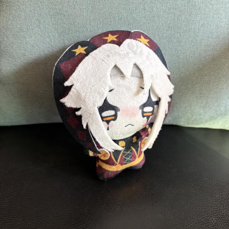 Super Cute 15cm Funny Anime Keychain Pendant Game The Freak Circus Plush Toy Harlequin Pierrot Character Keys Chain Plushie Doll