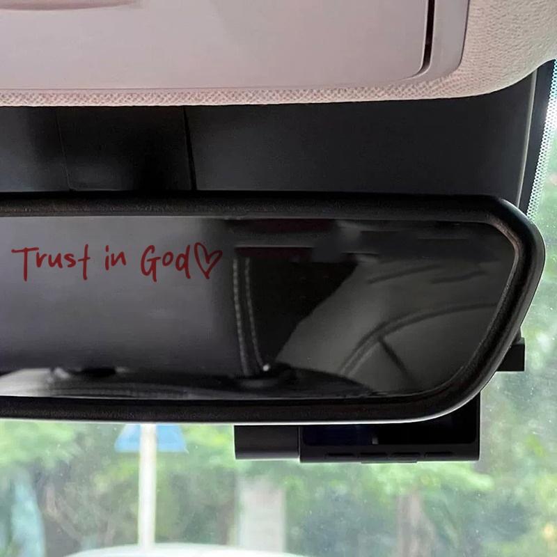 Pasitikėk Dievu Širdis Automobilio Galinio Vaizdo Veidrodžio Lipdukas Dekalas Tikėjimas Biblijos Eilutė Krikščionių Bažnyčia Auto Transporto Priemonės Buferio Dekoracija