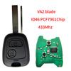 JINGXIN Remote Car Key 433MHz For Peugeot 107 207 307 407 For Citroen C1 C2 C3 Saxo Xsara Picasso ID46 PCF7961 Chip No Logo Key