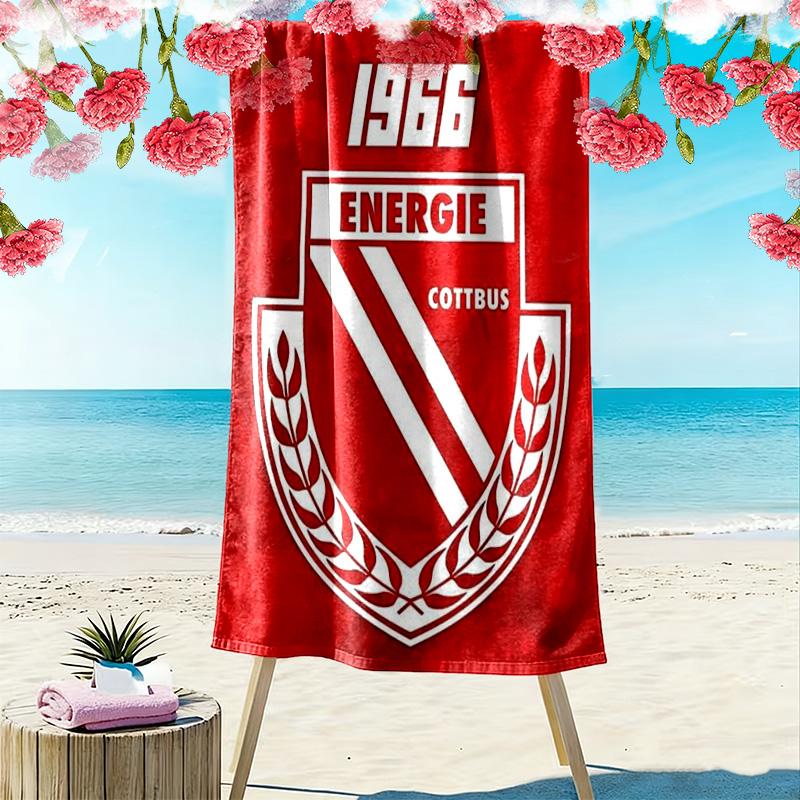 Energie Cottbus Print Strandtuch, Großes Weiches Schnelltrocknendes Handtuch für Strand Camping Schwimmen 70cmx140cm(27x55inch) brown