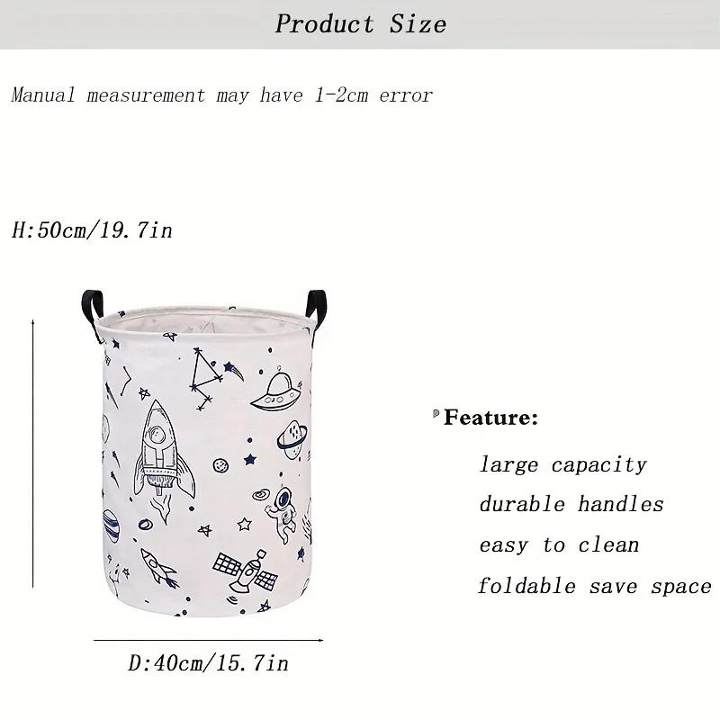 Large Fabric Laundry Hamper-Lightweight Collapsible Dirty Clothes Organizer Storage Basket for College Dorms Bedroom & Bathroom