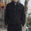 Men's Korean Style Retro Corduroy Lapel Jacket - Autumn/Winter Velvet-Enhanced Trendy Coat