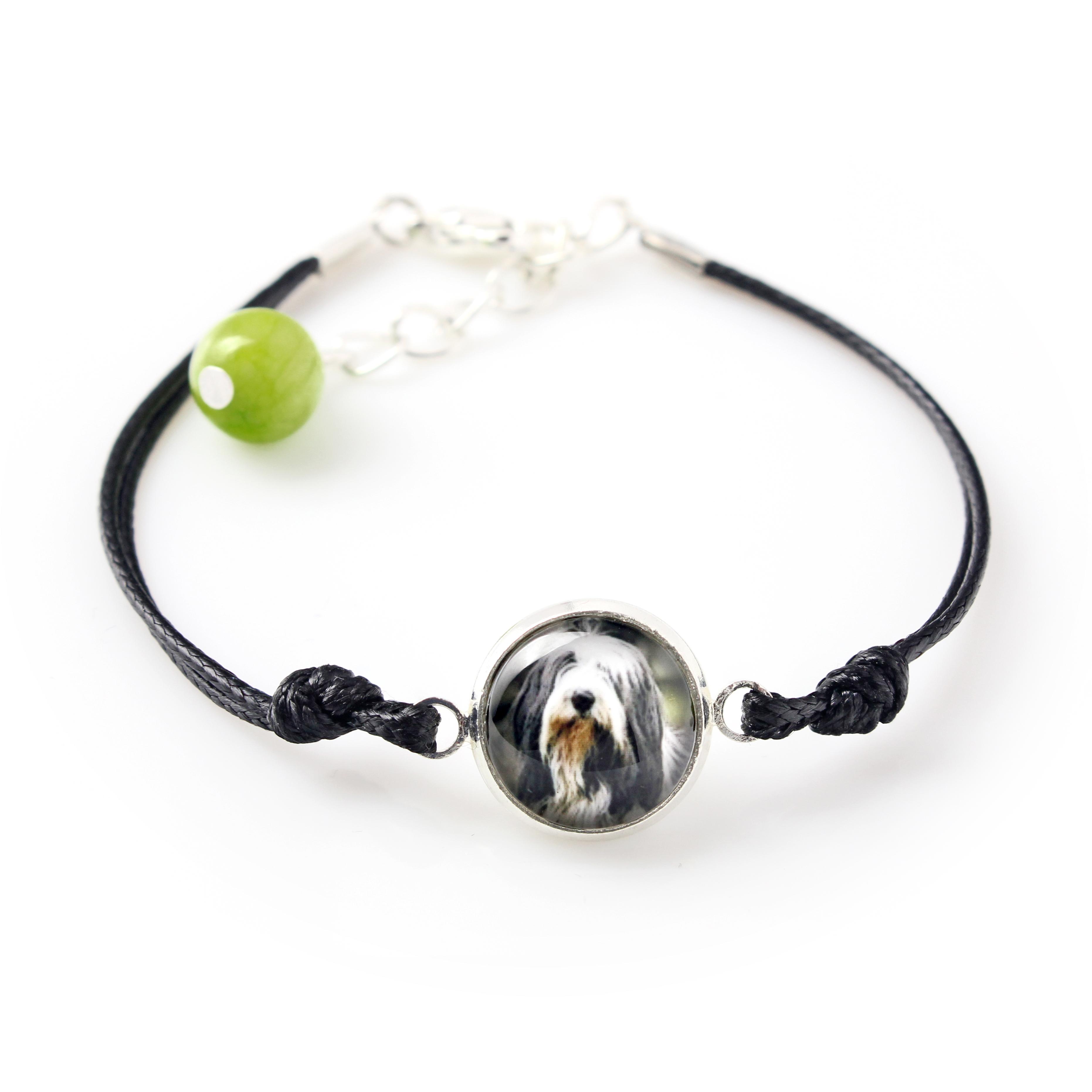 

Bearded Collie, Highland Collie, Mountain Collie - bracelet with your photo handmade, unique jewelry from the Art-Dog brand срібний