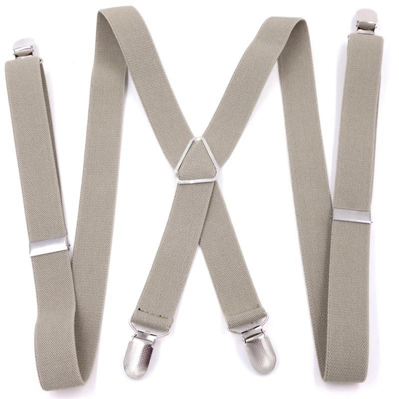Bretelle da Uomo Regolabili Elastiche Schiena a X Bretella da Donna per Pantaloni Larghezza 2,5 cm 4 Clip Bretelle Elastiche Regolabili Posteriori