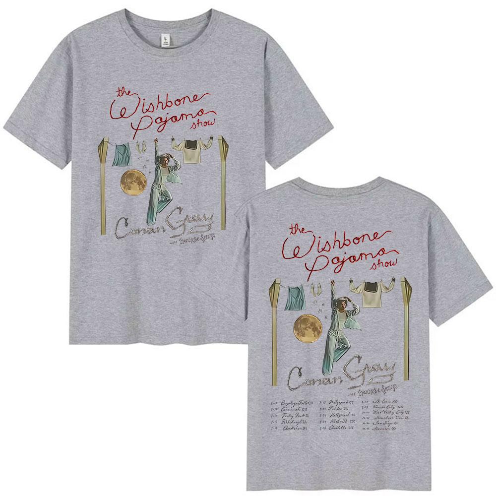 Conan Gray The Wishbone Pajama Show Tour 2025 Print T Shirts Unisex Women Harajuku Vintage Oversized Cotton T-shirt Y2k Streetwear