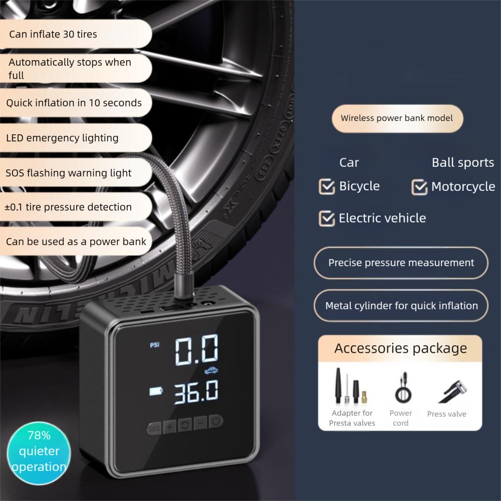 Portable Electric Inflator Wireless Inflator Pump Durable Car Tire Inflator  for Car Bicycle Ball