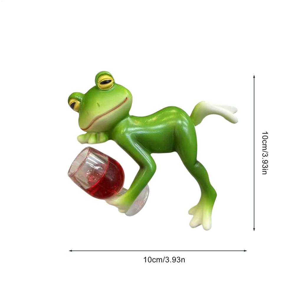 

1pc Frog Ornament Resin Decorative Cartoon Animal Hand-Painted Sitting Lying Down Standing Frog Figurines Garden Home Decor