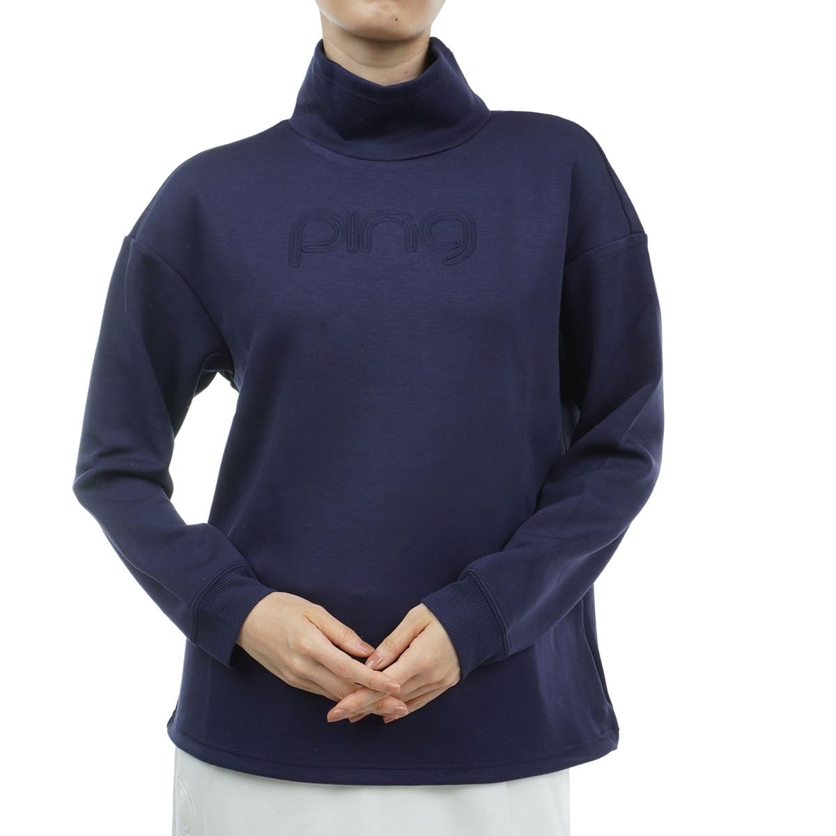 

High Neck Sweatshirt Golf LL [Pin Apparel] Women s (All-Directional Stretch) / / 622-3262004 120_Navy