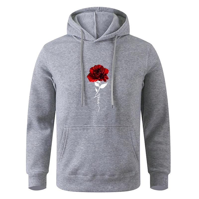 Men's Multi - Color Printed Pocket Sports Fitness Fashionable Casual Sweatshirt Hoodie Pullover