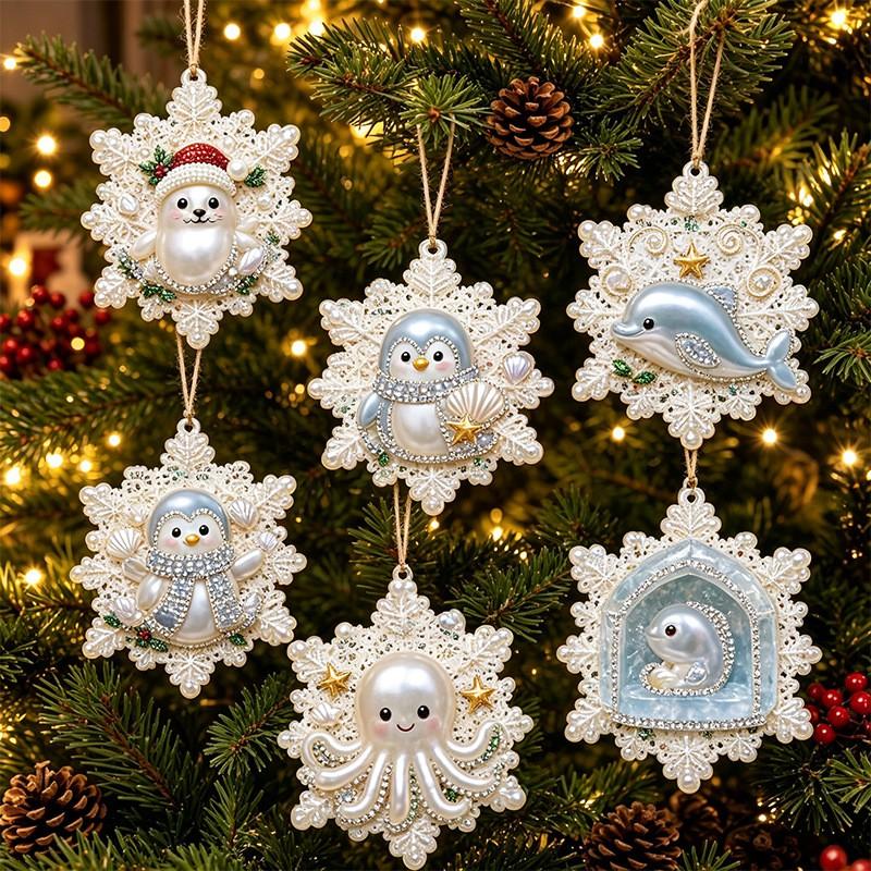 DIY Christmas Pearl Painting Kit Rope Tag Ornament Xmas Tree Decor