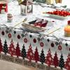 Merry Christmas Pine Snow Xmas Ball Waterproof Tablecloth Table Decor Winter Xmas Kitchen Dining Tablecloth Christmas Decoration