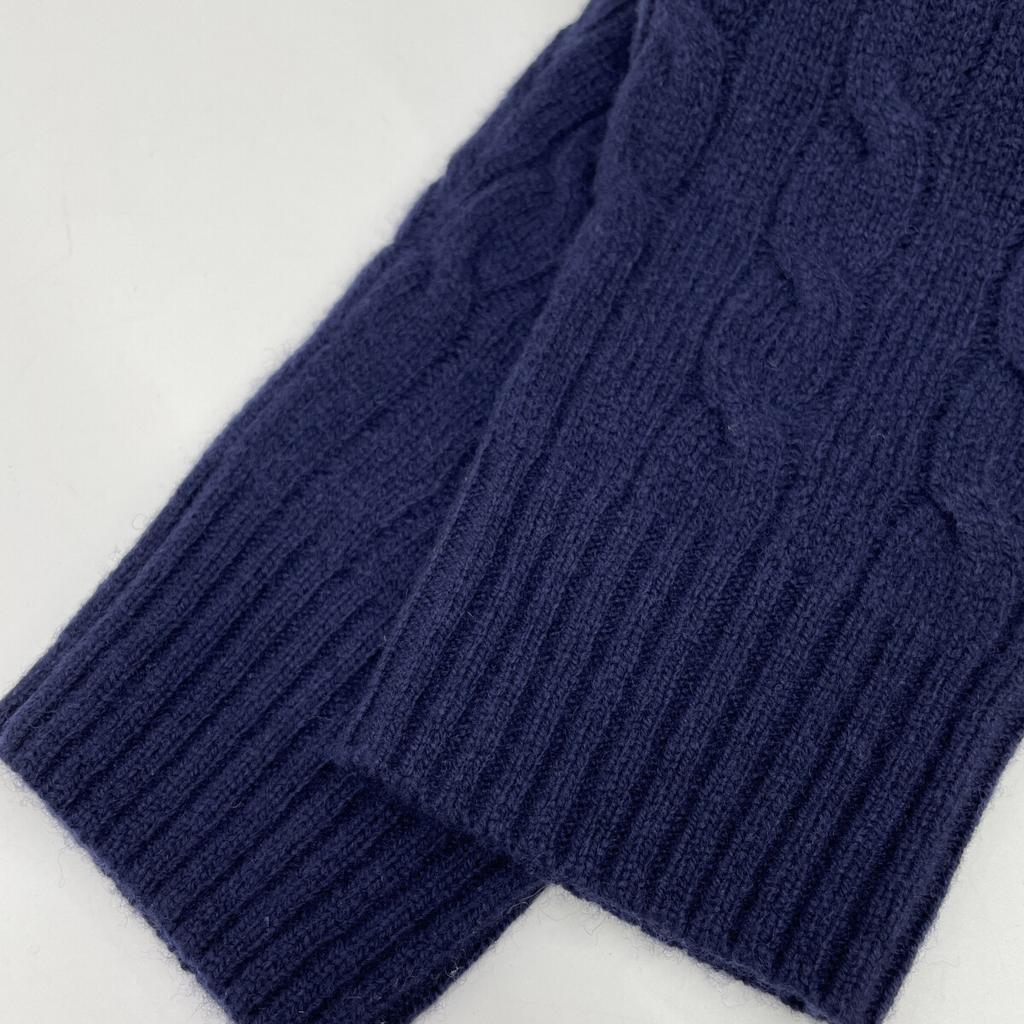 Polo Ralph Lauren Granatowy Kardigan z Warkoczowym Splotem z Wełny Kaszmirowej S GranatowyUżywany