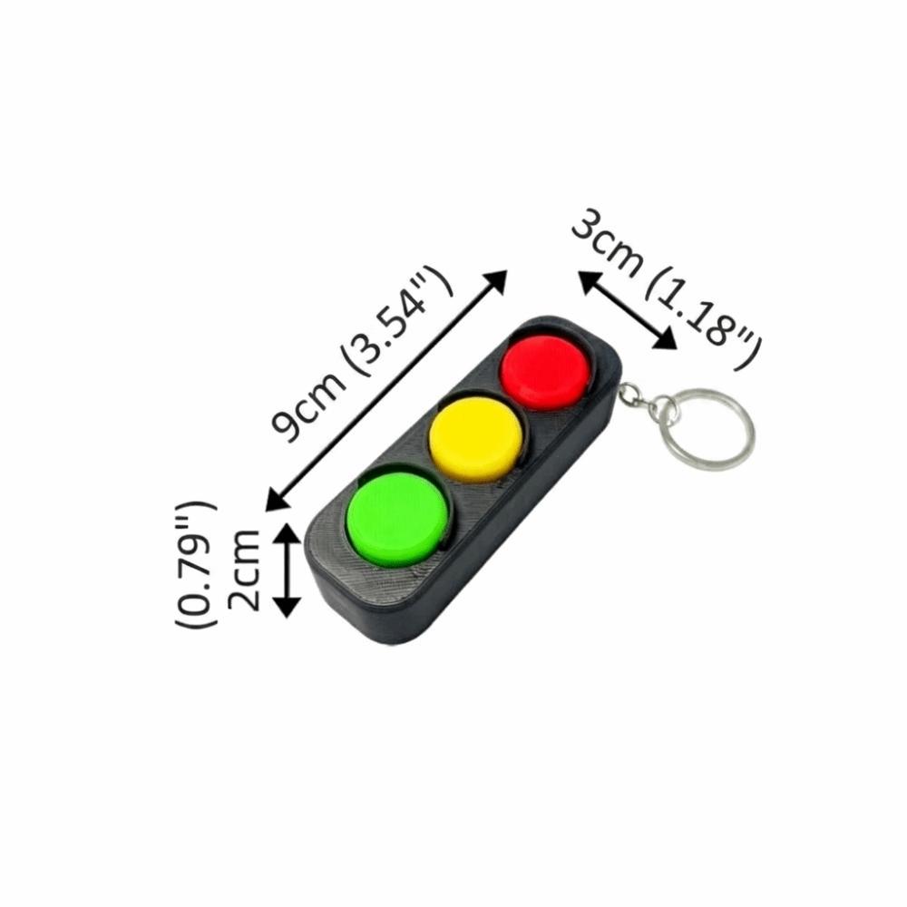 3D Printed Fidget Clicker Keychain Lightweight Portable Traffic Light Fidget Pleasant Touch Clickable Functions Backpack Charm