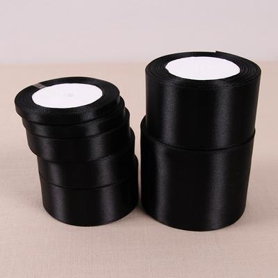 25 yardů/role 25 mm Vánoční černá dárková saténová stuha na šití DIY přírodní stuha mašle na řemesla látková party svatební dekorace