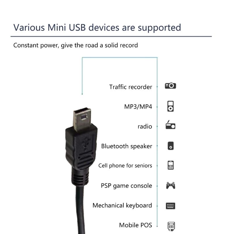 USB Charging Data Switches Cable, USB To Mini USB Charge Cable with ON/Off Switches for Hard Drive Camera Tablet Phone