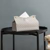 Tissue Box Living Room Pu Rattan Leather Creative Decor Household Paper Stoarge Ba Simple Light Luxury Napkin Holder Storage Box