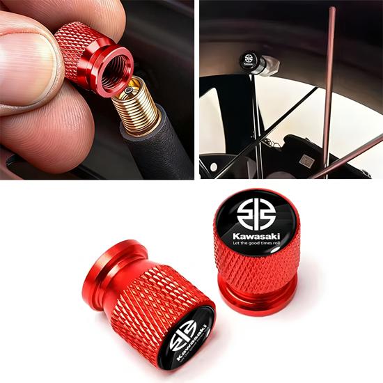 4Pcs CNC Aluminum Motorcycle Tire Valve Caps For Kawasaki Ninja 400 Z400 Z900 Z650 Z800 Universal Wheel Air Valve Stem Cover Dustproof Tyre Valve Cap