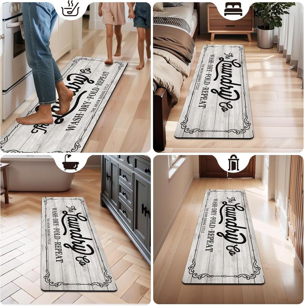 VIKAMA American-Style Kitchen Carpet Laundry Room Non-Slip Floor Mat Hallway Bedroom Long Strip Carpet Home Decoration