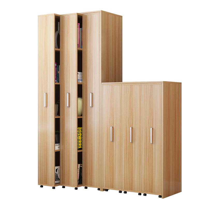 Mobile Dustproof Bookshelf: Sliding, Wheel-Equipped, Drawer-Type Storage Cabinet