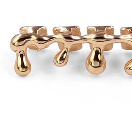 1 Set Teeth Brace Water Drop Shape Dress Up Copper Hip Hop Teeth Brace for Halloween