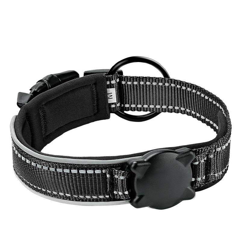 QR Code Waterproof Positioning Pet Collar with AirTag Protective Case Reflective Explosion-Proof Flashing Dog Collar