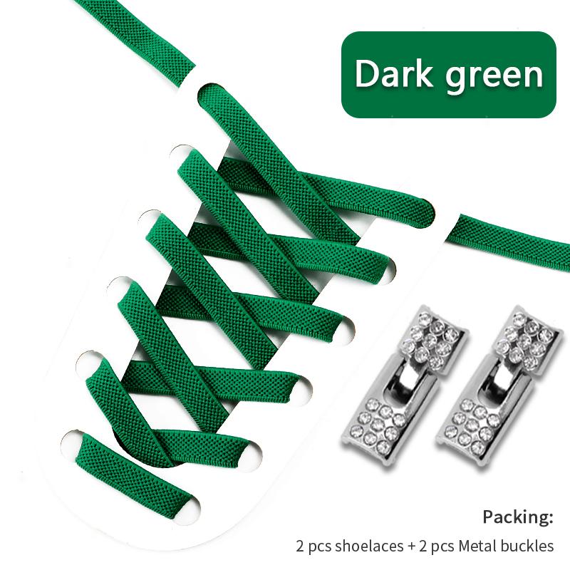 No Tie Shoe Laces Luxurious Diamond Cross Locks Shoelaces Without Ties Elastic Shoe Laces Sneakers Kids Adult Shoes Accessories