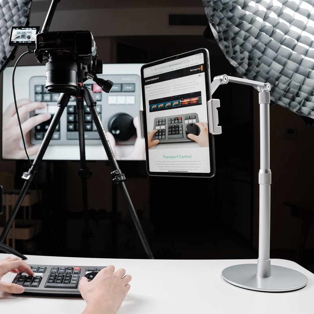Viozon Tablet Mobile Phone Overhead Height and 360 Degree Angle Aluminum Desktop Mount Applicable To Inch Mobile Phones and Tablets Document Display