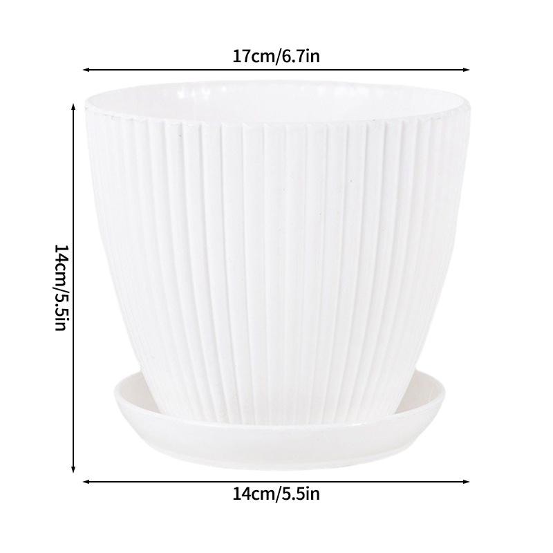Plastic Flowerpot Indoor Outdoor Planter Flower Pots for Plants with Tray Home Decoration Potted Plant Holder Gardening Supplies