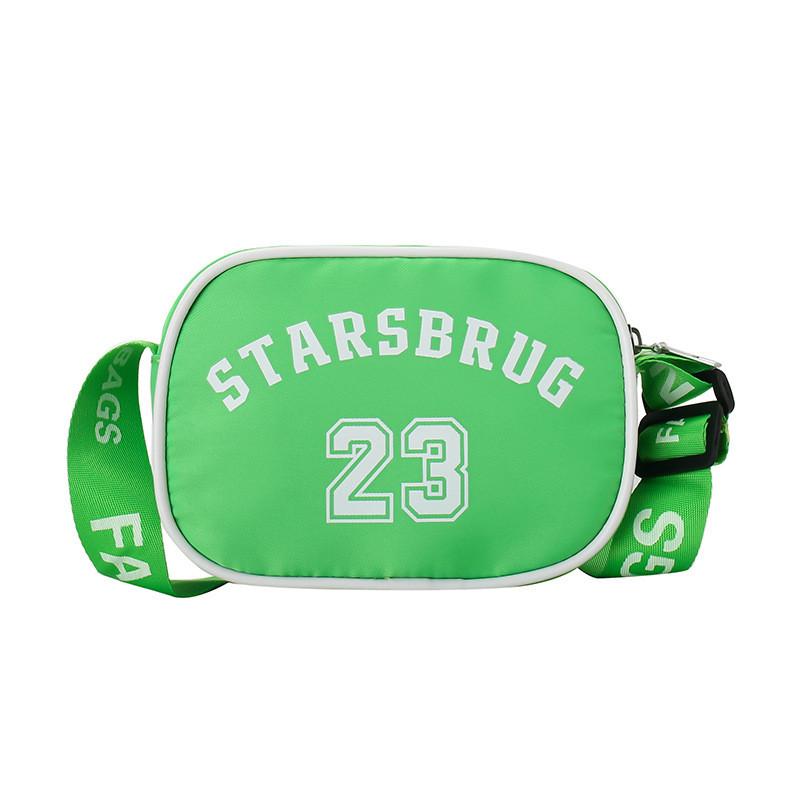 Stylish Unisex Kids Crossbody Bag In Bright Nylon With Breathable Design For Daily Adventures зелёный