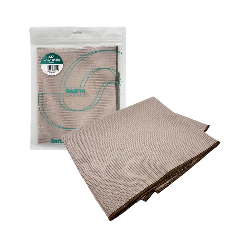 Smooth Operator Premium Microfiber Glass Wiping Waffle Super Car Wash Vision Bright X Cloth, Fabric, Absorbent, Towel, (60cm 40cm) SE-VB-WF01