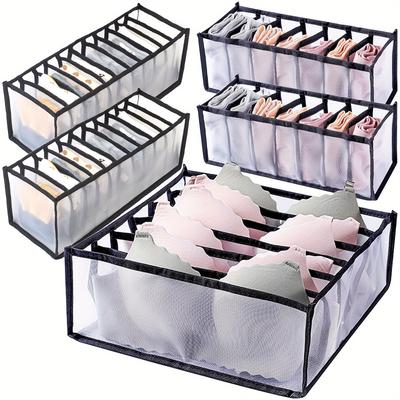 3pcs Set Foldable Nylon Bra Organizer - Closet Drawer Divider for Women's Lingerie, Underwear, Socks, and Ties