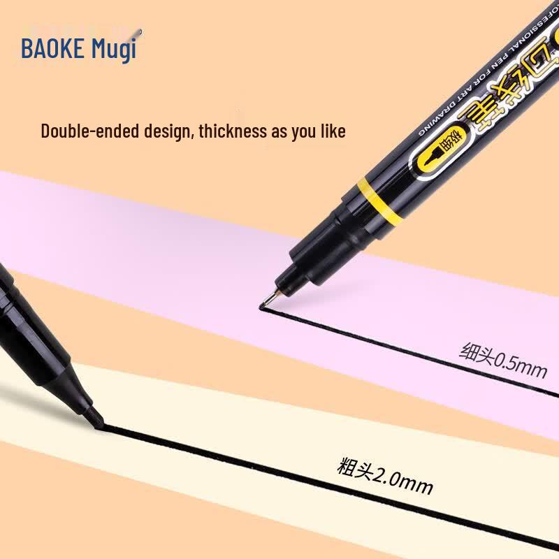 BAOKE MP2906 Dual-Tip Water-Based Art Pens (12-Count) Classic Non-Refillable