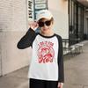 Kids' Fashionable Comfortable Christmas Print Neck Pullover Long Sleeve Top