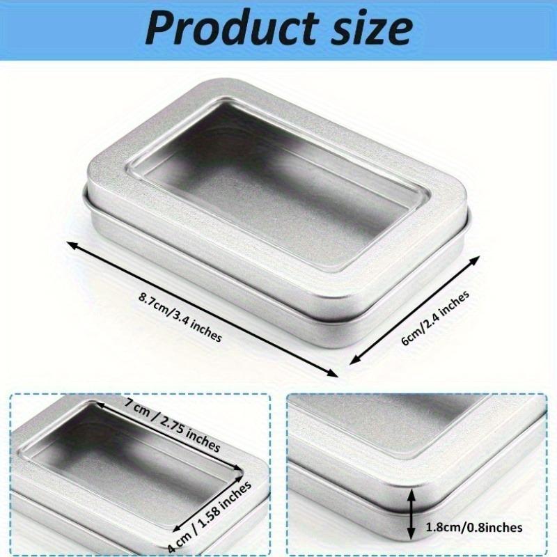 8/13/22pcs Metal Tin Boxes with Lids Transparent Top Rectangular Storage Containers for Candles Candy Gifts Ointments Treasures
