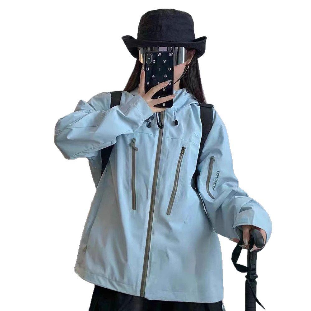 Big Brand Blue Assault Jacket 2025: Windproof, Waterproof, Stylish for Men & Women, Ideal for Spring & Autumn Mountaineering.