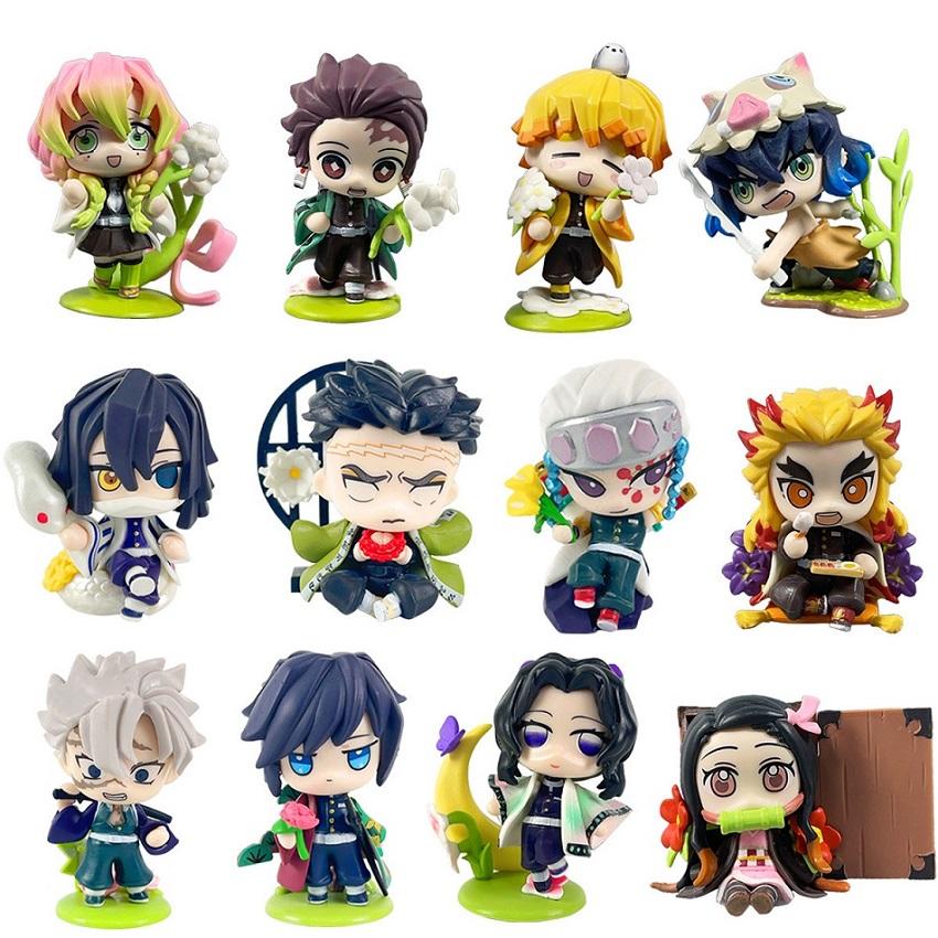 Hot Demon Slayer Tanjiro Kamado Nezuko Anime Cartoon Figure Blind Box Creative Statue Model Ornament Surprise Gift Box
