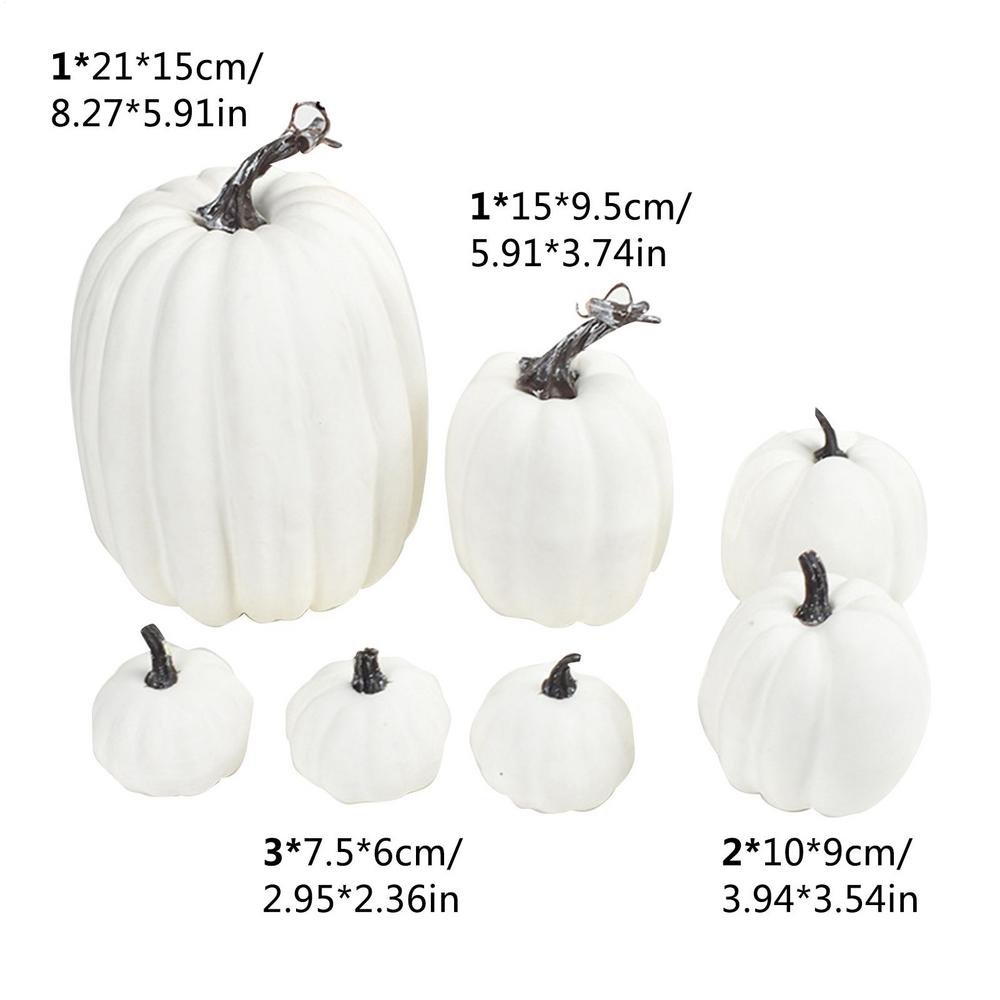 

7Pcs Autumn Harvest Artificial Pumpkins Large Fake Simulation Pumpkin Thanksgiving Realistic Fall Autumn Harvest Decorations