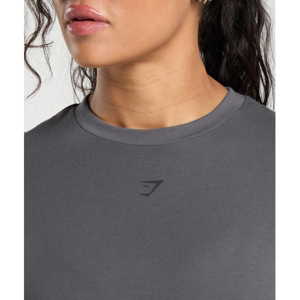 Gymshark Back Gains Graphic Oversized Tee Graphite Grey B3c4a Gb7j