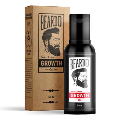 Huile de Croissance pour Barbe et Cheveux Beardo - 50 ml pour une croissance plus rapide de la barbe et une barbe à l'aspect plus dense | Actifs Naturels Uniquement | Sans Produits Chimiques Nocifs